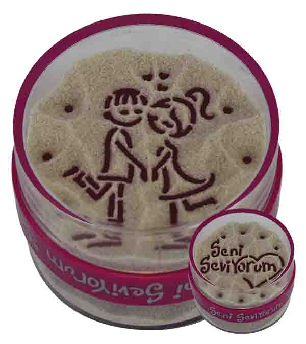 Kumdan Hediye Mutlu Çift & Seni Seviyorum (Lila)